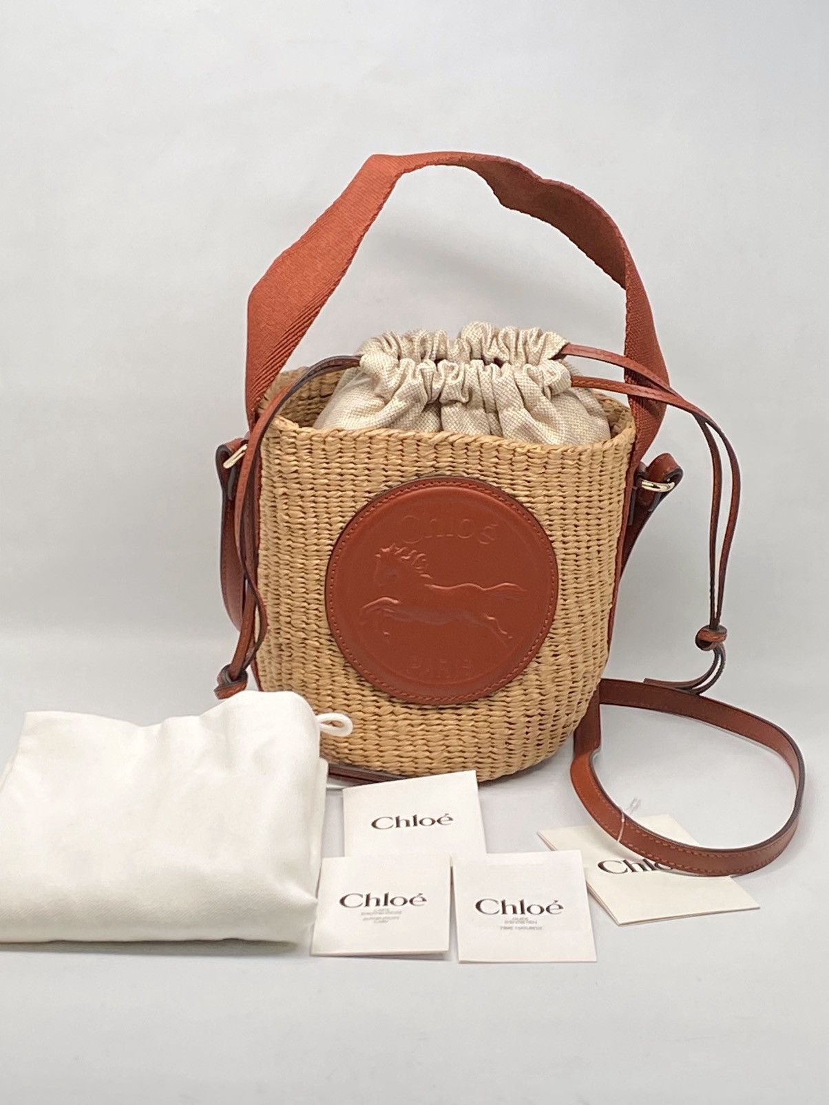 Chloe Chloe Beige Small Horse Medal Basket Bag Size ONE SIZE - 4 Thumbnail