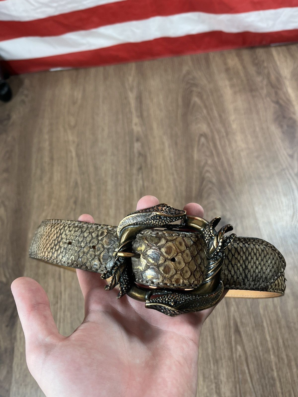 Leather Python Leather Reptile House Belt Prada Style Size ONE SIZE - 1 Thumbnail