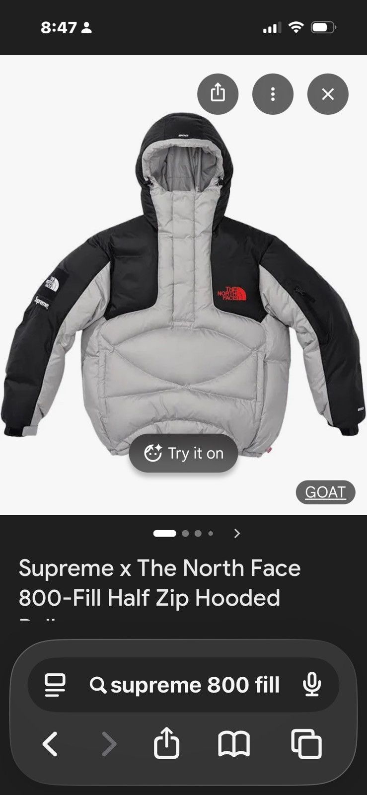 Supreme × The North Face Supreme x the north face 800 fill Size US L / EU 52-54 / 3 - 7 Thumbnail