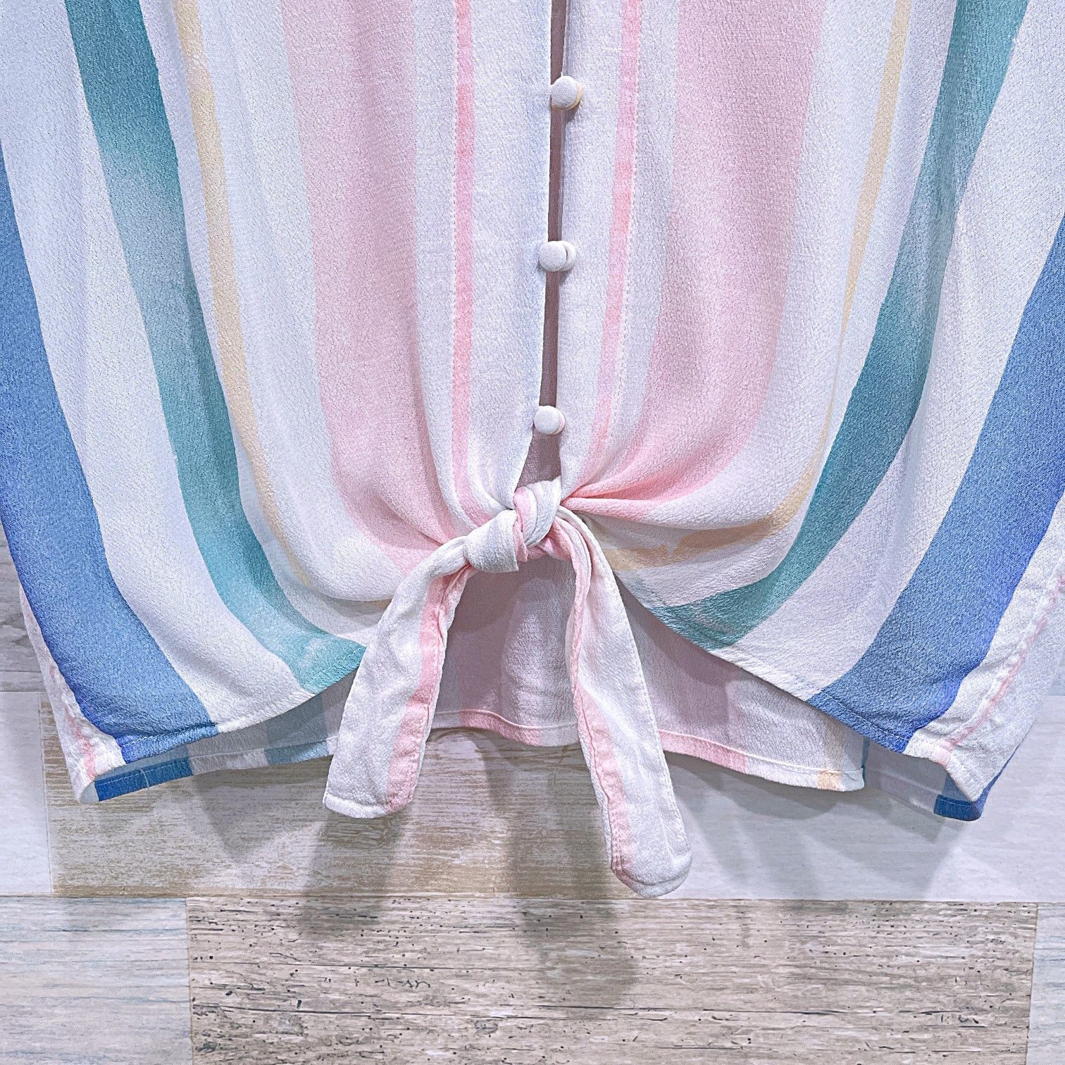 Rails RAILS Thea Striped Tie Front Top Blue Pink Pastel Dolman XS Size XS / US 0-2 / IT 36-38 - 3 Thumbnail