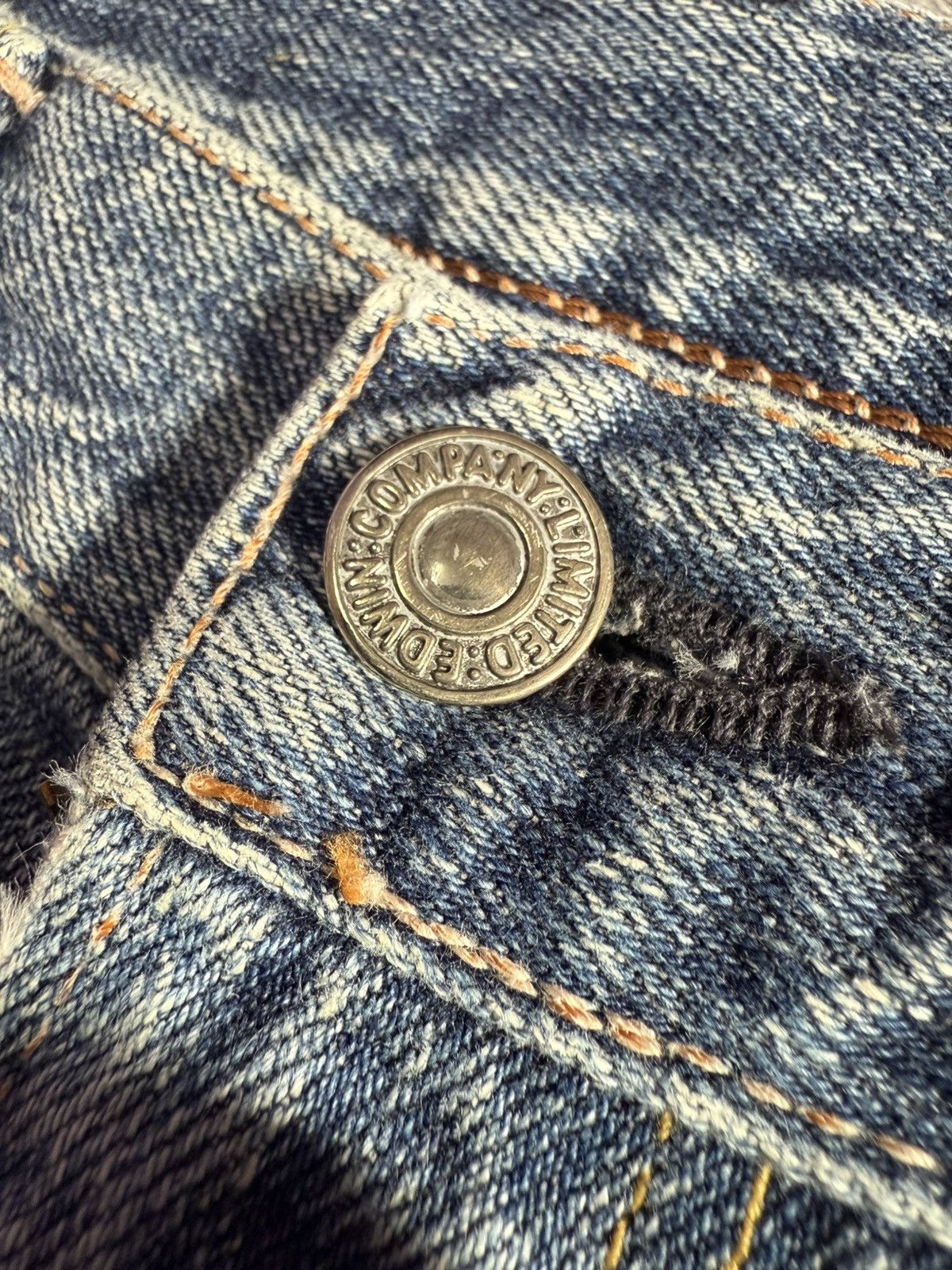 Edwin × Vintage Edwin XV441 Bootcut Flared Natural Distressed Jeans Size US 30 / EU 46 - 11 Thumbnail