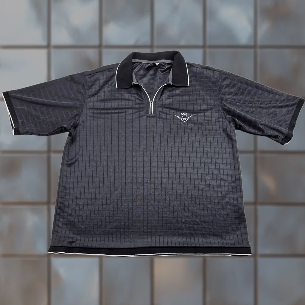 Vintage Rollin Hard Polo Shirt Mens L Black Check 1/4 Zip Jersey Knit Casual USA Polo Short Sleeve Size US L / EU 52-54 / 3 - 1 Thumbnail