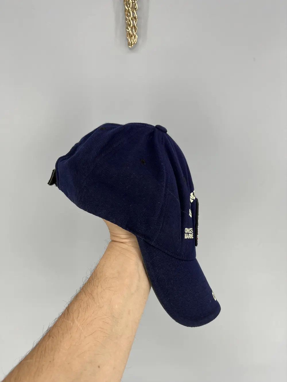 Vintage Once a Marine Hat Big Patch Black Adjustable Trucker Size ONE SIZE - 4 Thumbnail