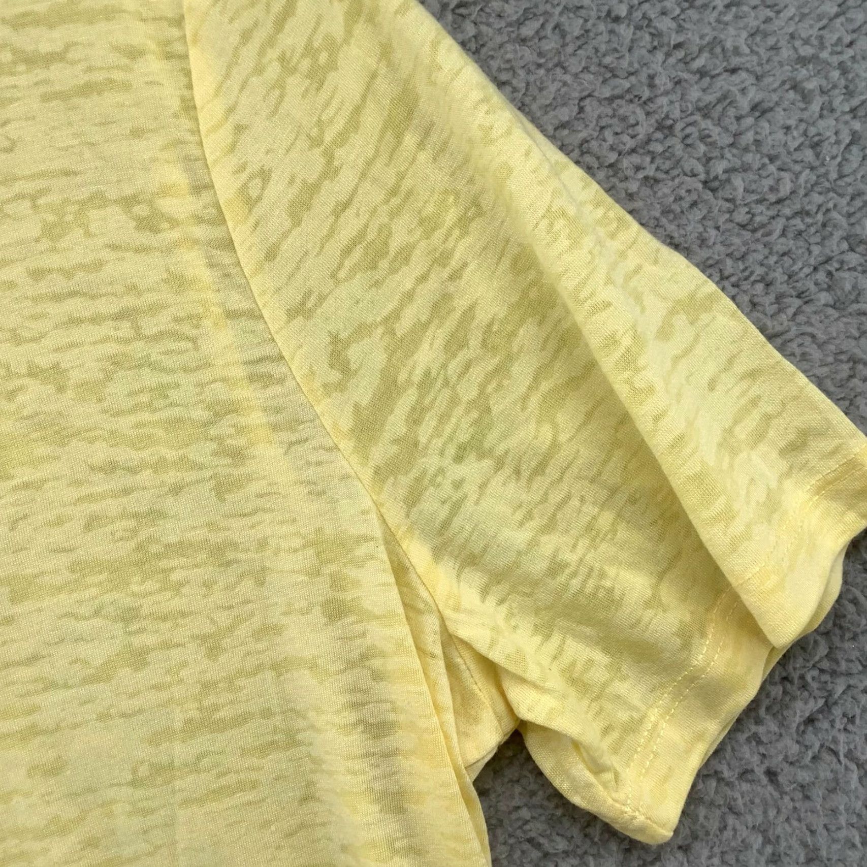 Vintage Clarina T-Shirt Women Yellow Beaded L V-Neck Short Sleeve - Spring Summer Womens L 90s? Size L / US 10 / IT 46 - 6 Thumbnail