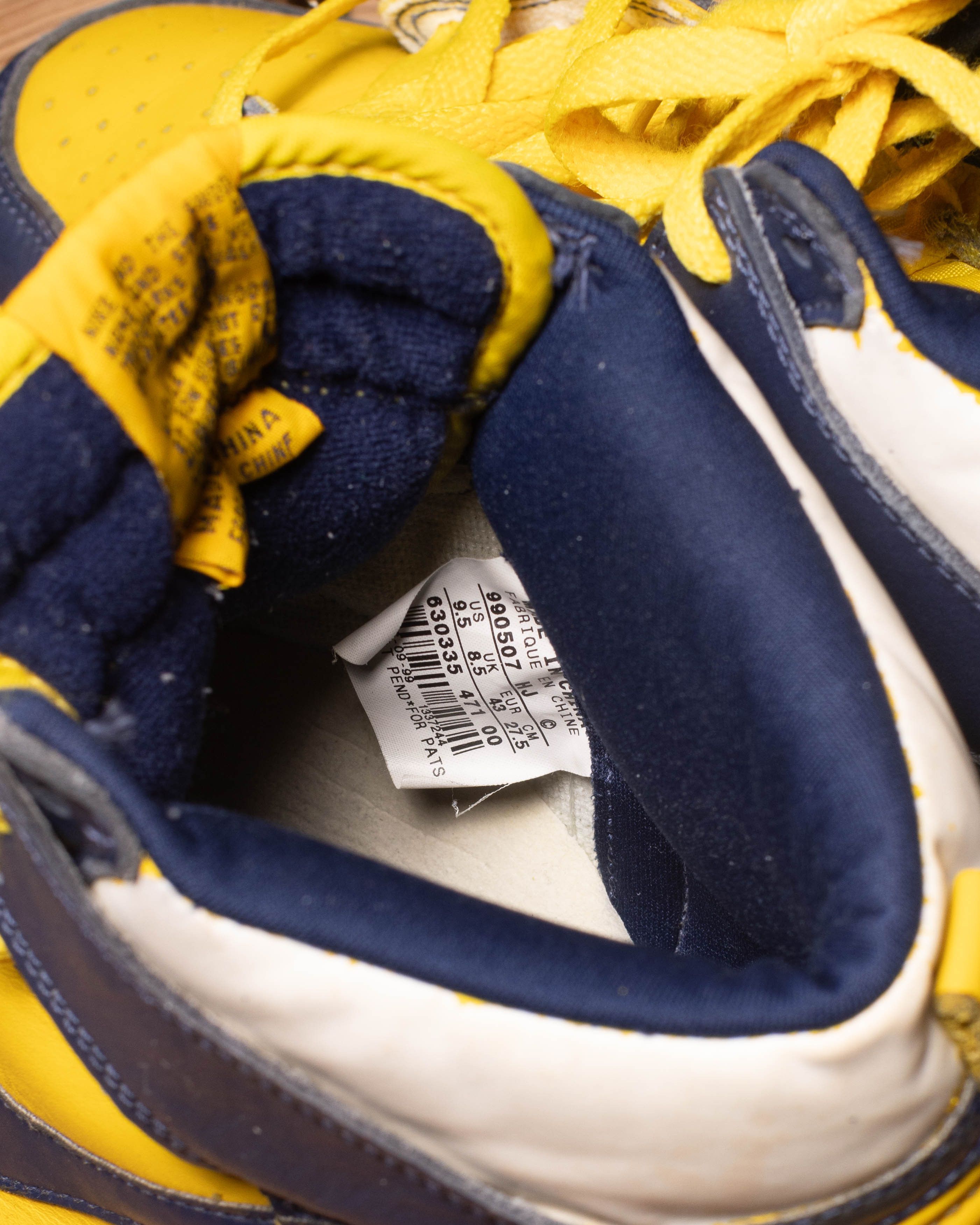 Nike Dunk Michigans 1999 release size 9.5
