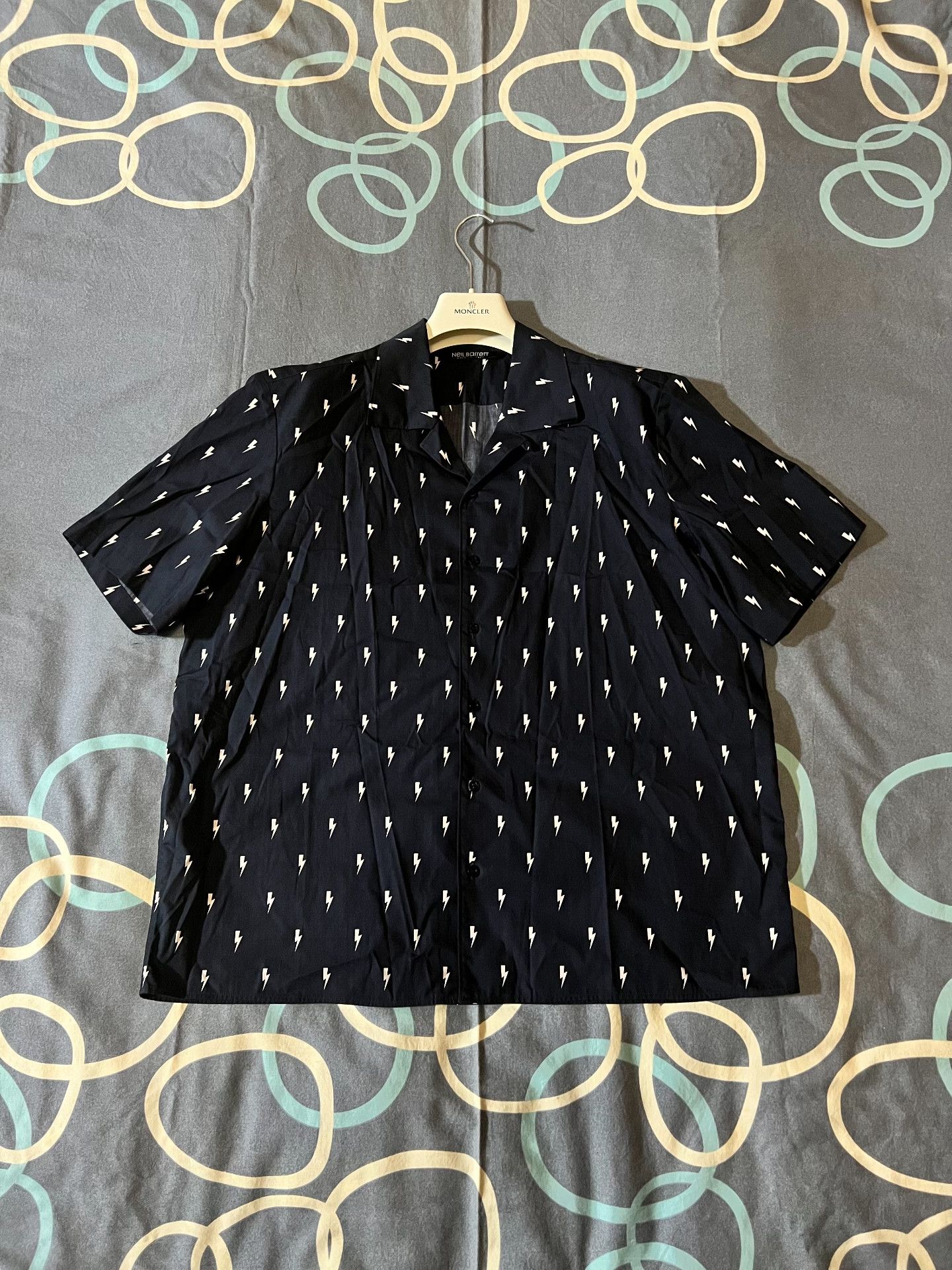Neil Barrett Neil Barrett Small Lightning Jacquard Short-Sleeve Shirt Size US L / EU 52-54 / 3 - 1 Thumbnail