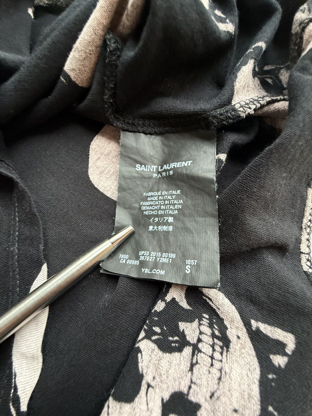 Saint Laurent Paris Grail FW15 Saint Laurent skull boack T shirt Hedi Slimane Size US S / EU 44-46 / 1 - 18 Thumbnail
