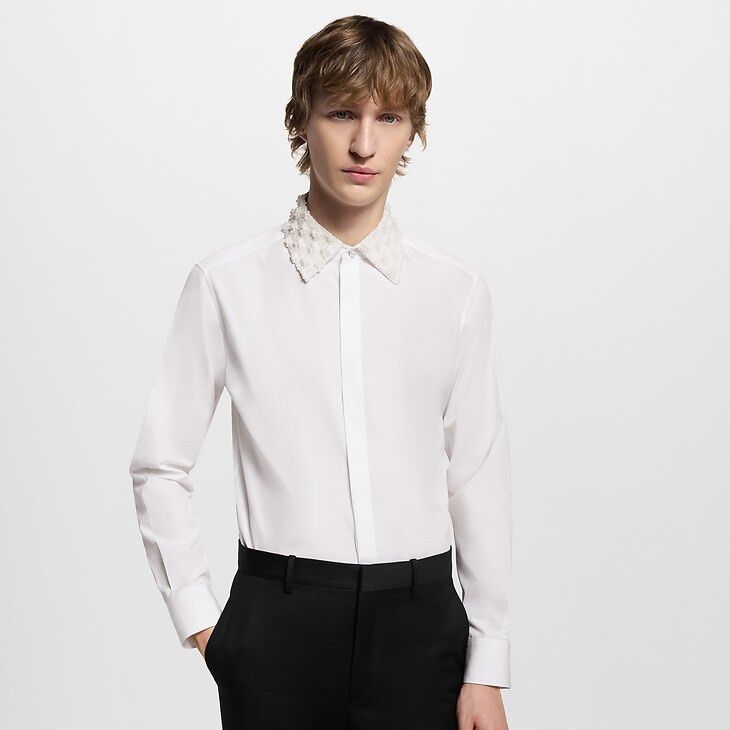 Louis Vuitton Embellished Collar Evening Shirt - 39 L Size 40S - 4 Thumbnail
