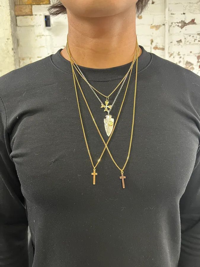 Dsquared2 Dsquared2 Gold Metal Dual Cross Pendant Necklace Size ONE SIZE - 2 Thumbnail