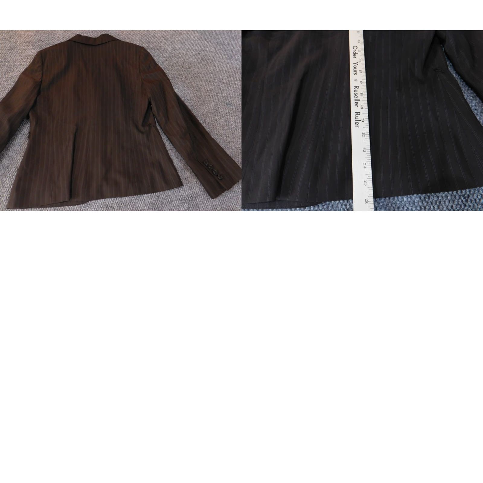 Ann Taylor Ann Taylor Blazer Jacket 10 Women Brown Wool Stripe Striped Knit Stretch Button Size L / US 10 / IT 46 - 9 Thumbnail