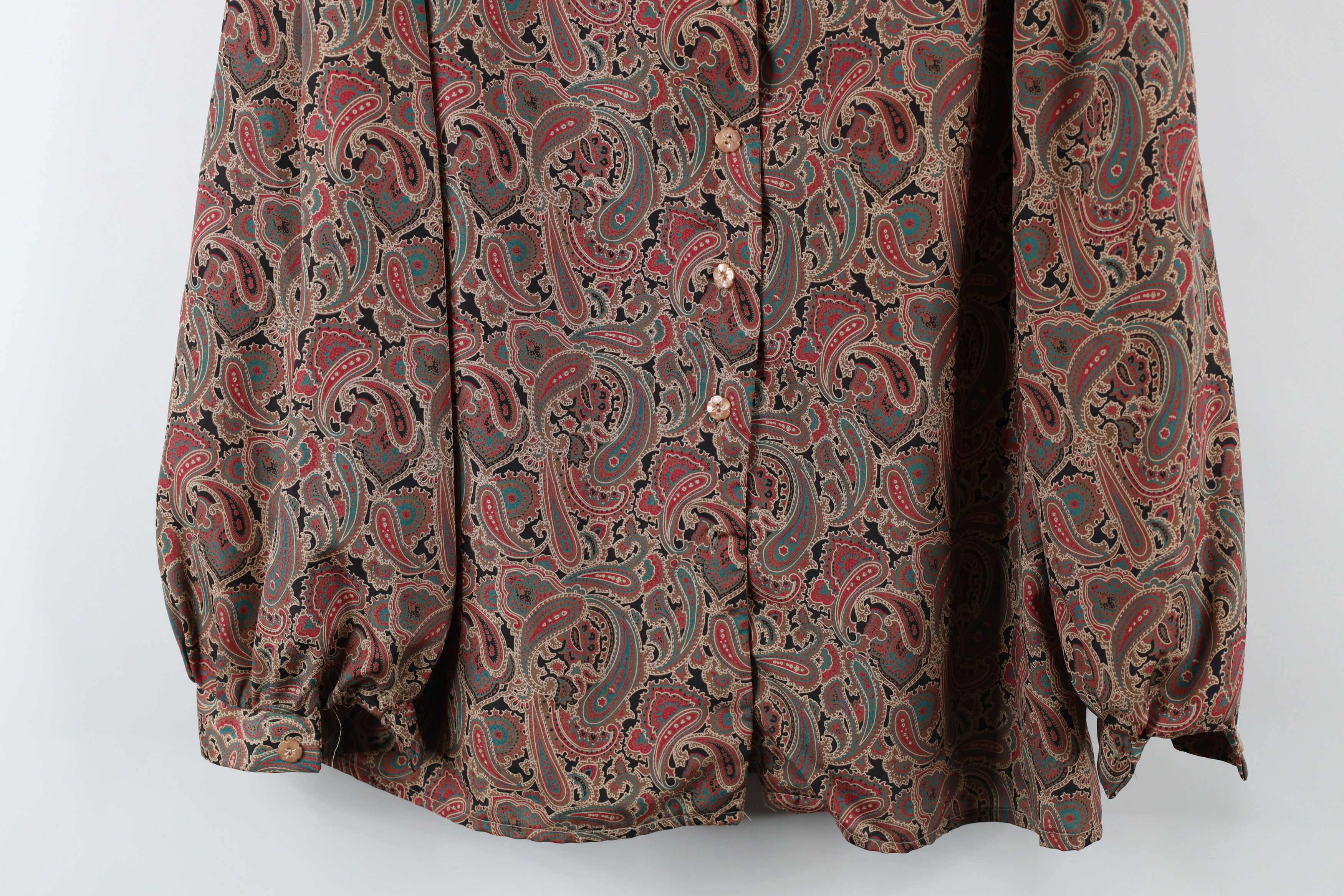 Vintage Vintage 90s Streetwear Paisley Button Shirt Puff Sleeve Size L / US 10 / IT 46 - 3 Thumbnail