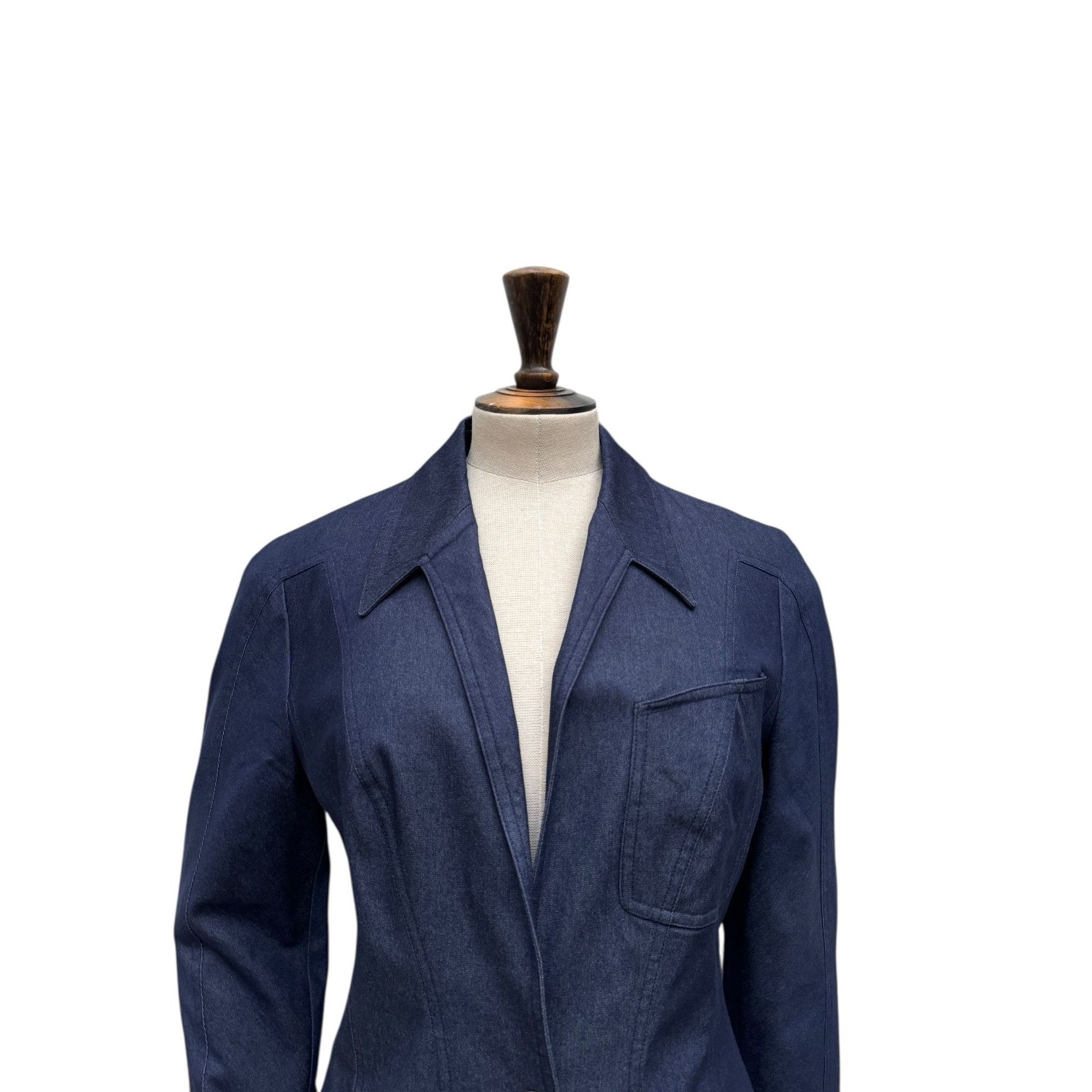 Thierry Mugler Dark Denim Blazer Jacket Size M / US 6-8 / IT 42-44 - 2 Thumbnail