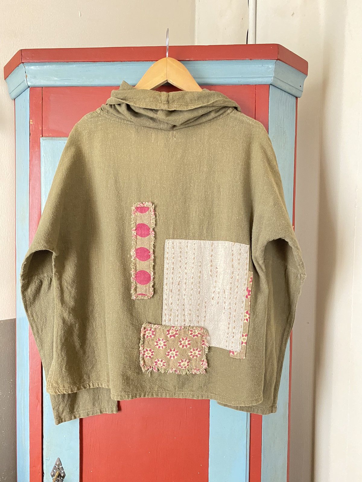 Japanese Brand OIL TYCOON Floral Olive Cotton Shirt with Patchwork Size M / US 6-8 / IT 42-44 - 12 Thumbnail