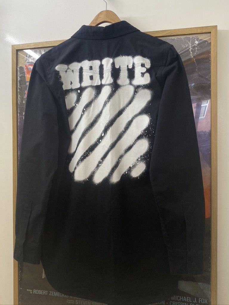 Off-White 2017 Off-White Virgil Abloh Spray Diagonals Overshirt Size US L / EU 52-54 / 3 - 2 Thumbnail