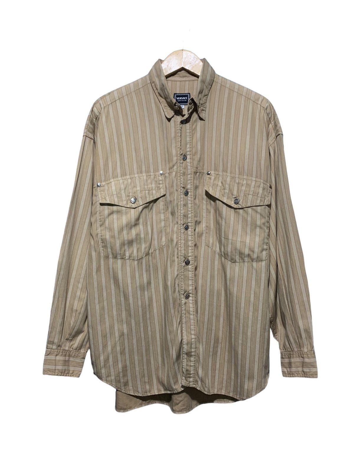 Versace Versace jeans couture oversized striped button down shirt Size US L / EU 52-54 / 3 - 7 Thumbnail