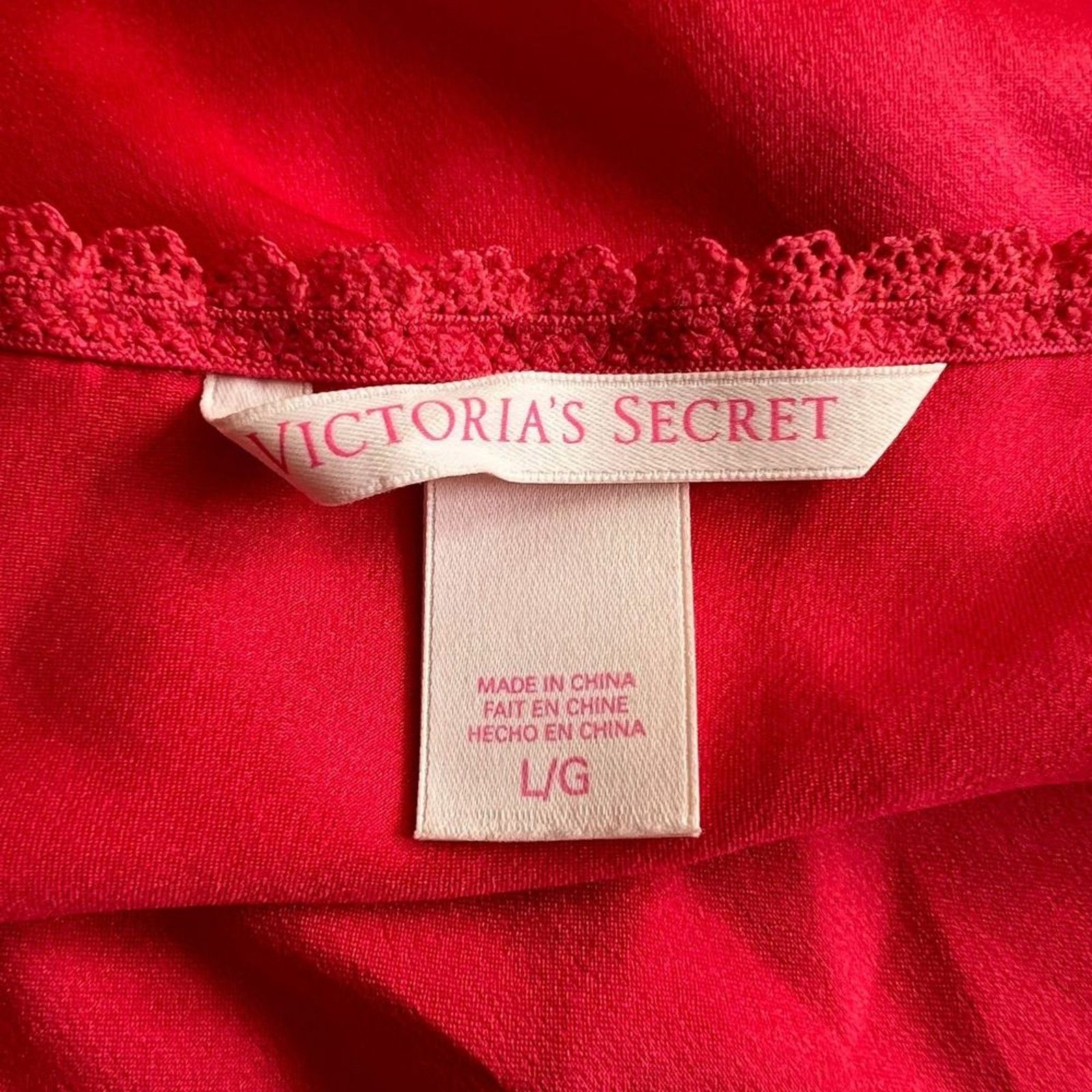 Victoria's Secret VICTORIA'S SECRET Red Lace Embellished Chemise, Large Size ONE SIZE - 5 Thumbnail