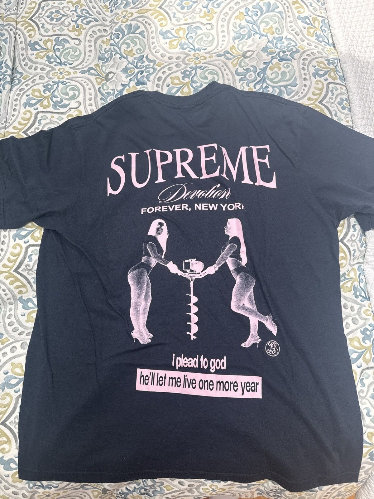 Supreme Supreme Devotion T-Shirt | Navy Size US L / EU 52-54 / 3 - 2 Thumbnail
