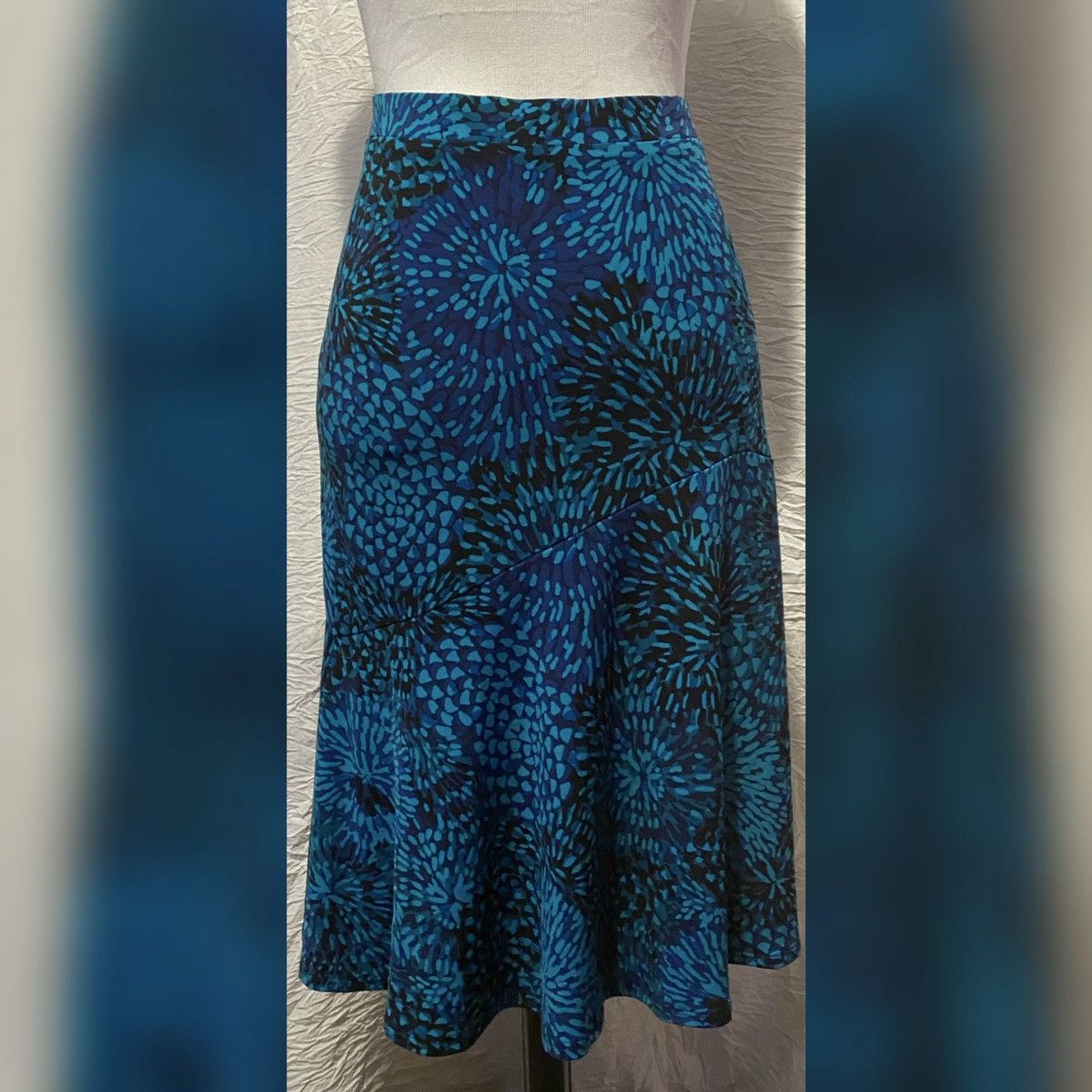 George George, Retro, Teal & Turquoise Starburst Flare Skirt Size 30" / US 8 / IT 44 - 7 Thumbnail