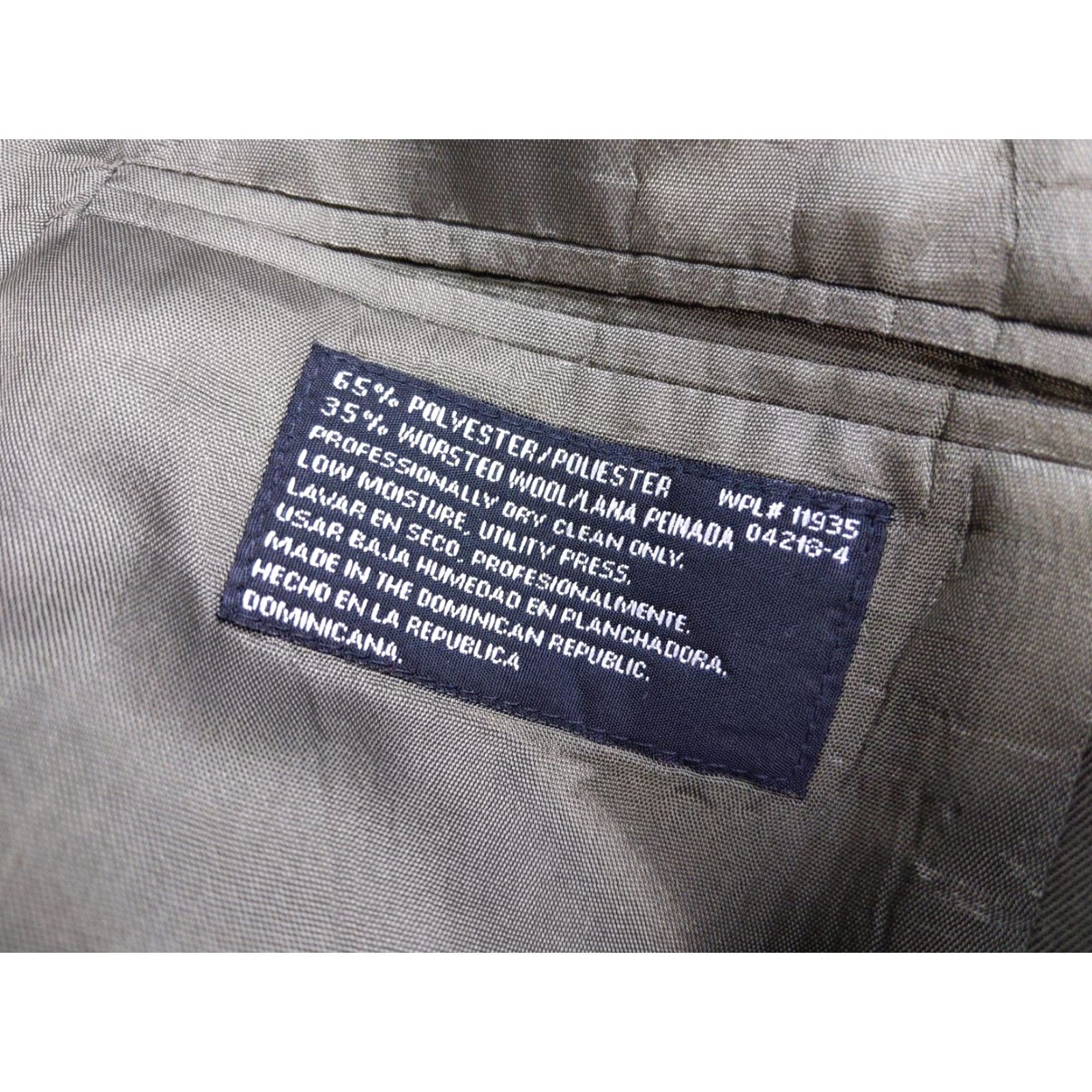 Olive VINTAGE? City Streets Blazer Mens 40 Long Dark Olive Wool Blend Double Breasted Jacket Size 40R - 6 Thumbnail