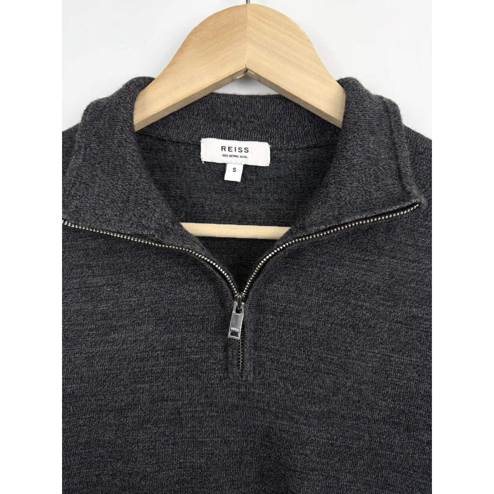 Reiss Reiss Luxury 100% Merino Wool Sweater Polo Long Sleeve Size S Mens Gray Pullover Size US S / EU 44-46 / 1 - 4 Thumbnail