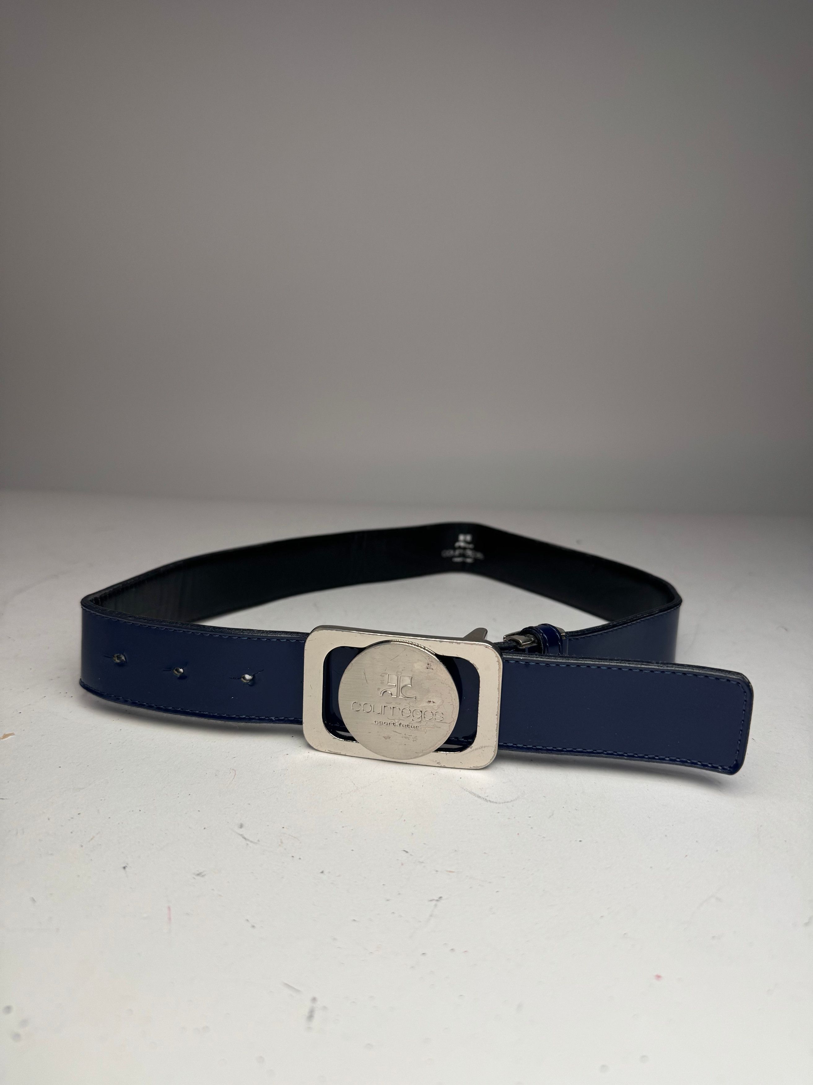 Courreges Vintage Patent Leather Belt Navy Size ONE SIZE - 1 Thumbnail