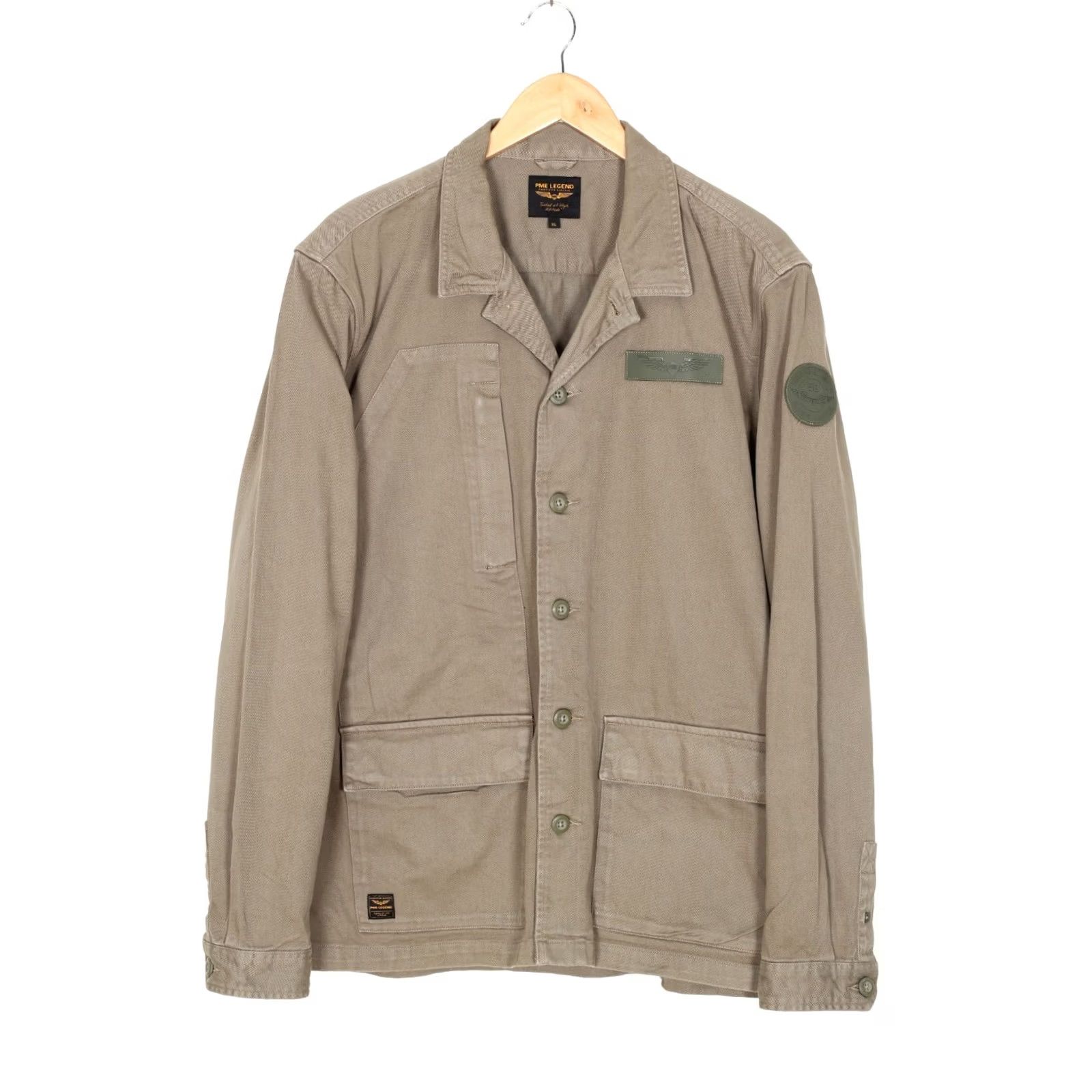 Vintage PME LEGEND Overshirt Blazer Jacket Men XL Olive Regular Shirt 90s Modern Mens Size US XL / EU 56 / 4 - 2 Thumbnail