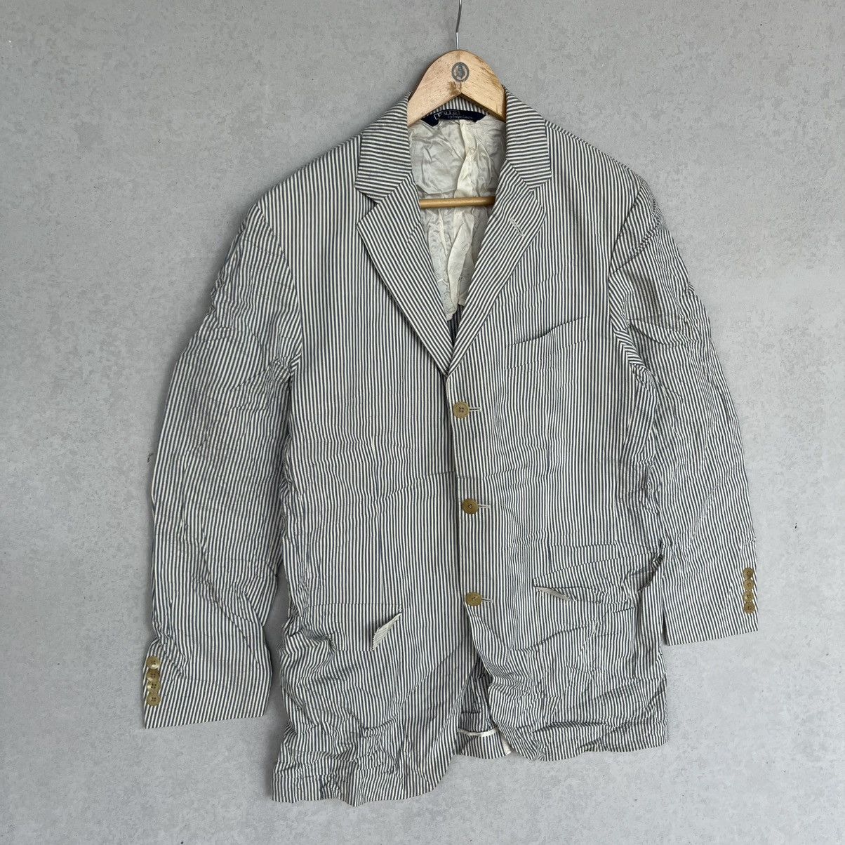 Other Vintage Ralph Lauren White And Blue Striped Blazer Size L Size L / US 10 / IT 46 - 3 Thumbnail