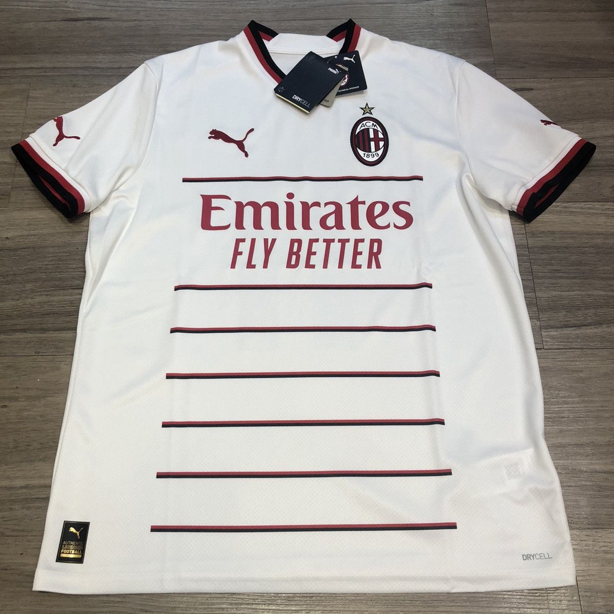 image of Puma x Soccer Jersey Ac Milan 22/23 Away Shirt 11 Ibrahimovic in White, Men's (Size Small)