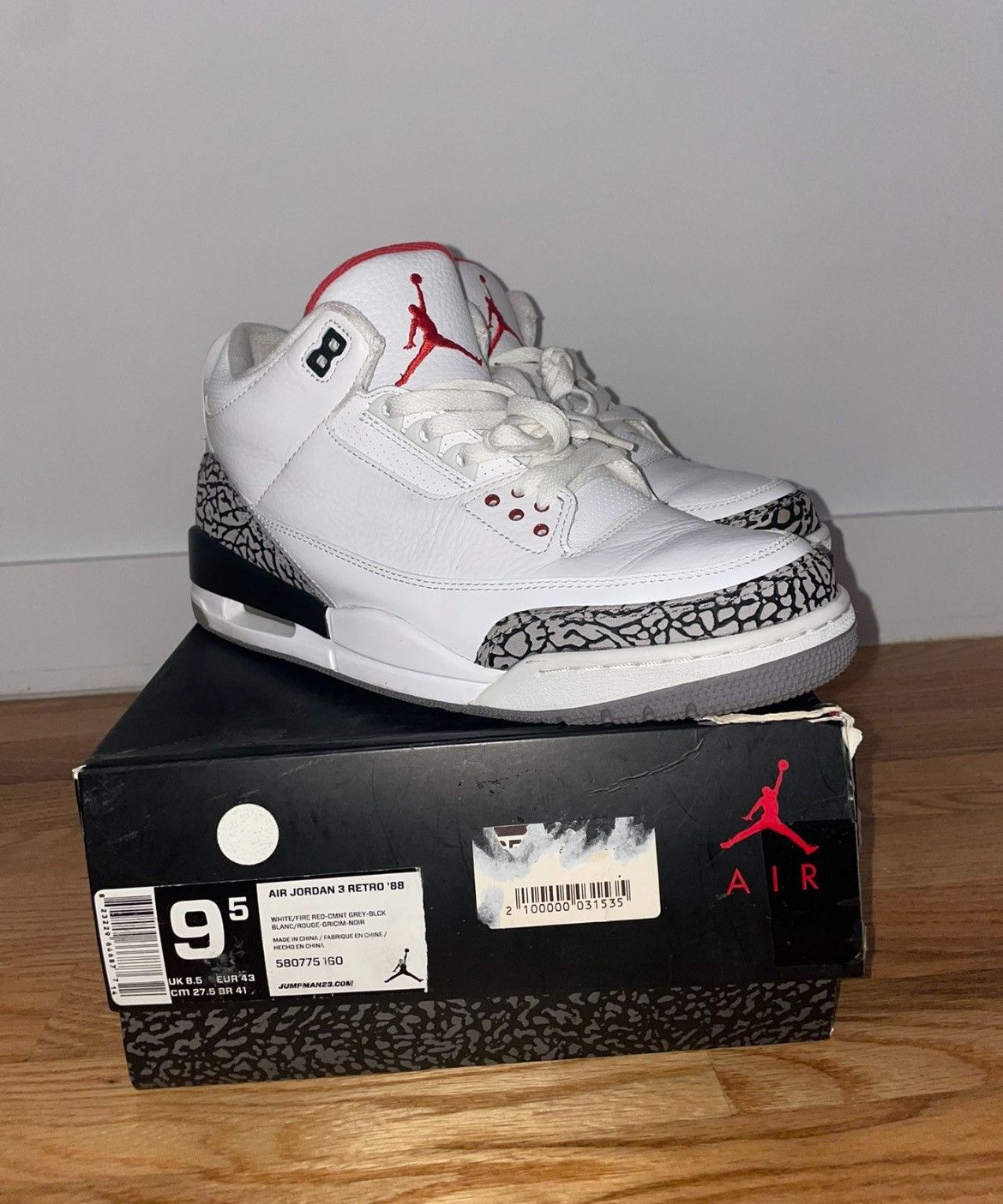 Jordan Brand Jordan 3 Retro White Cement '88 Dunk Contest Size US 9.5 / EU 42-43 - 2 Thumbnail