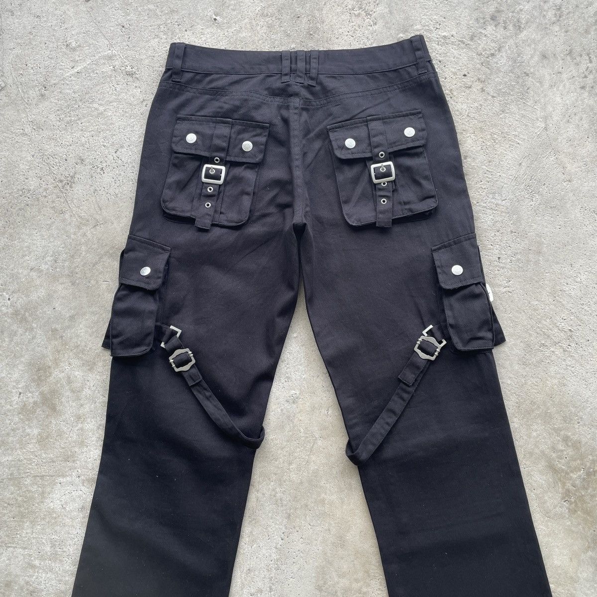 If Six Was Nine Japanese Brand Black BONDAGE Cargo Pants Double Knee W30 Size US 30 / EU 46 - 10 Thumbnail