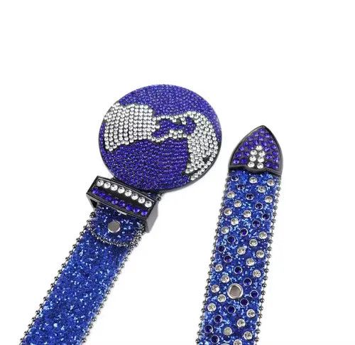 Japanese Brand Rhinestone Studded Belt Size 30 - 2 Thumbnail