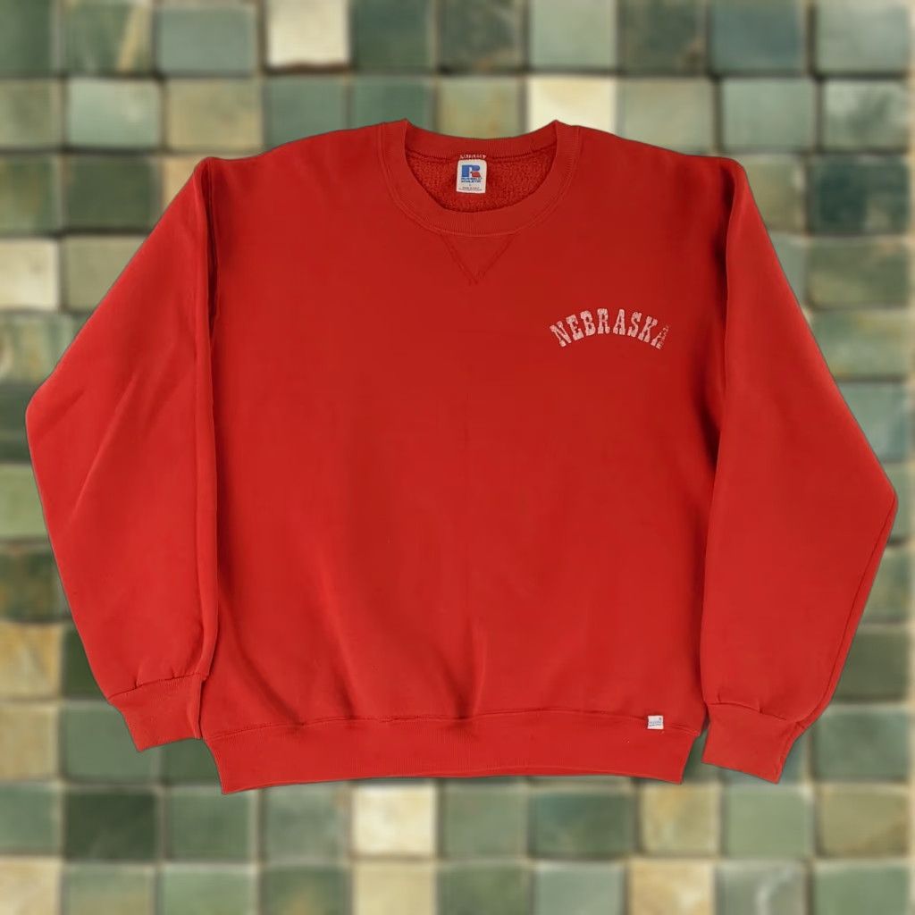 Russell Athletic VINTAGE Russell Athletic Sweatshirt VTG 90s University Nebraska Made USA Red Mens L Size US L / EU 52-54 / 3 - 1 Thumbnail