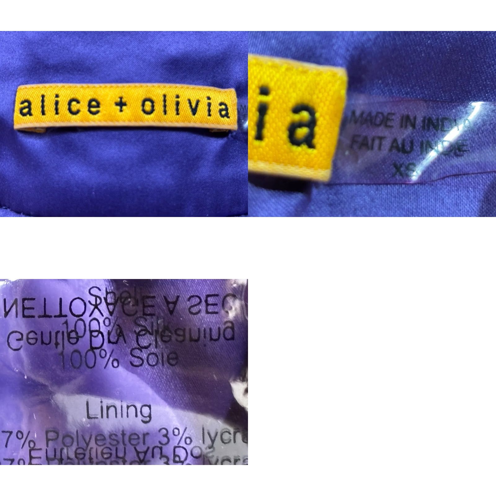 Alice + Olivia Alice + Olivia 100% Silk Mini Shift Dress Women’s XS Purple Beaded Neck Belted Size XS / US 0-2 / IT 36-38 - 8 Thumbnail