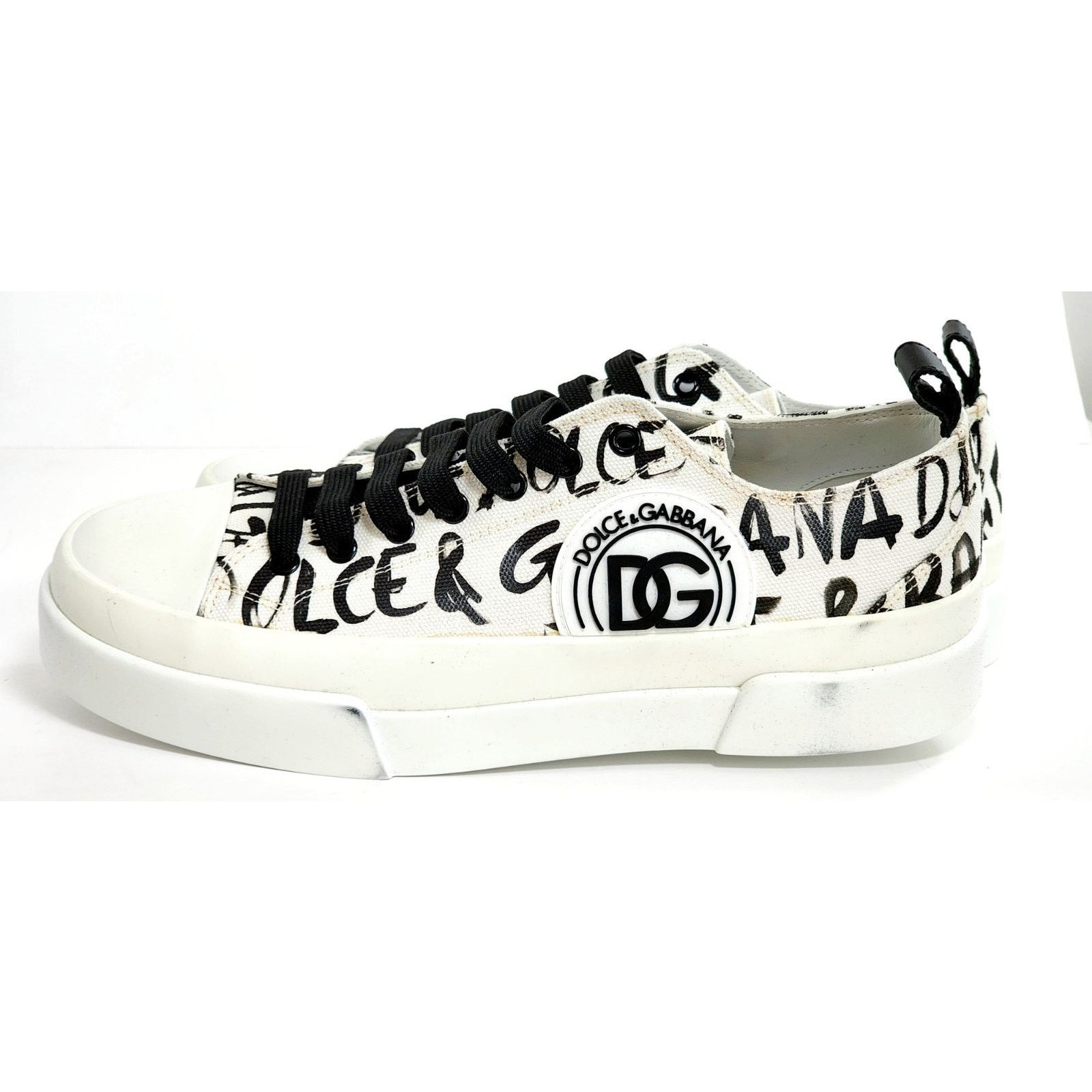 Dolce & Gabbana DOLCE & GABBANA PORTOFINO Crystal DG Logo White US 9. EU 42 Size US 9 / IT 39 - 6 Thumbnail