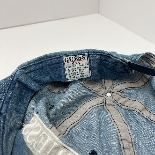 Guess Vintage 90s Guess Sport Denim Strapback Hat OS Size ONE SIZE - 3 Thumbnail