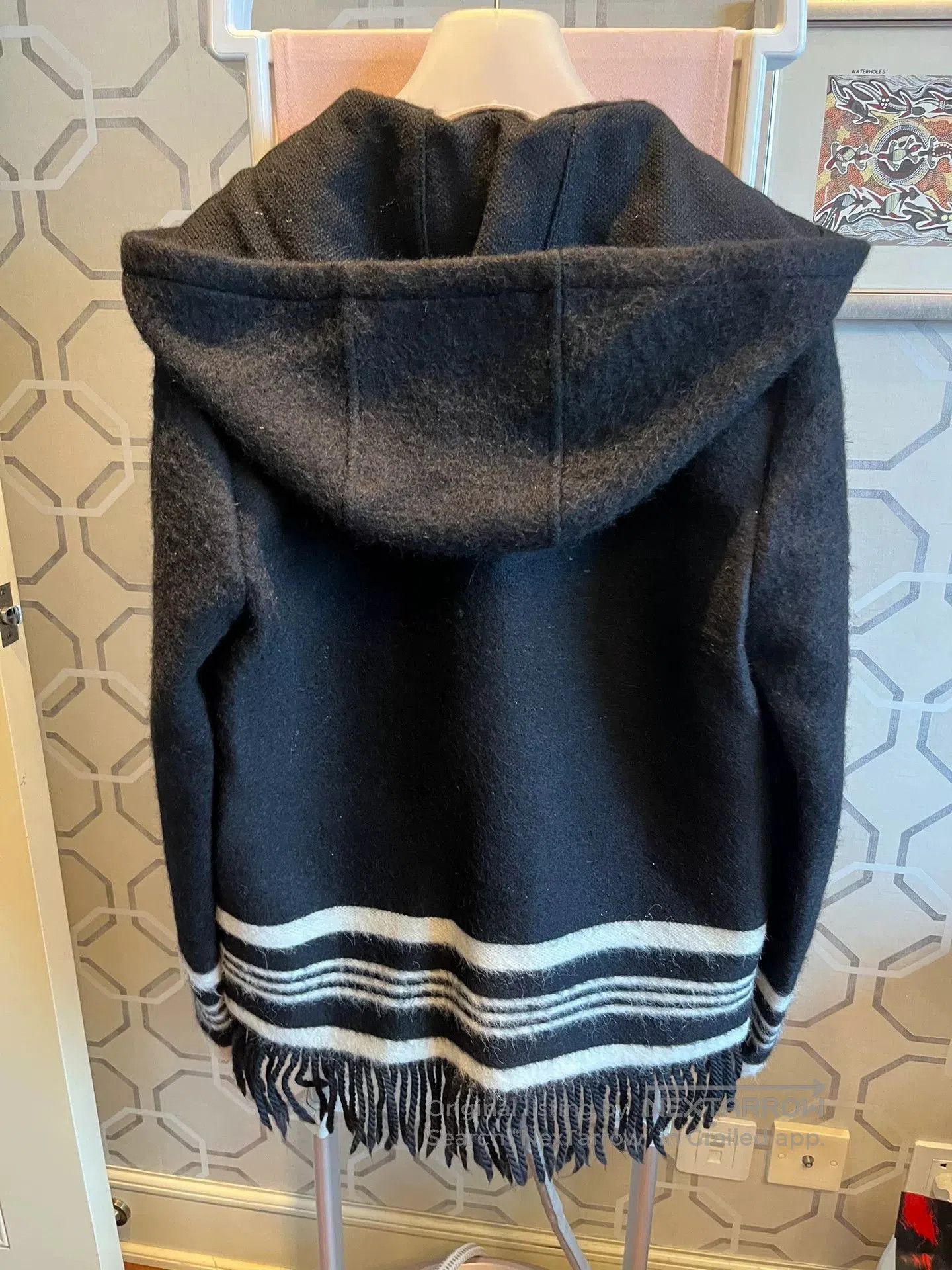 Saint Laurent Paris Saint Laurent Black White Fringe Hoodie. Size US S / EU 44-46 / 1 - 2 Thumbnail