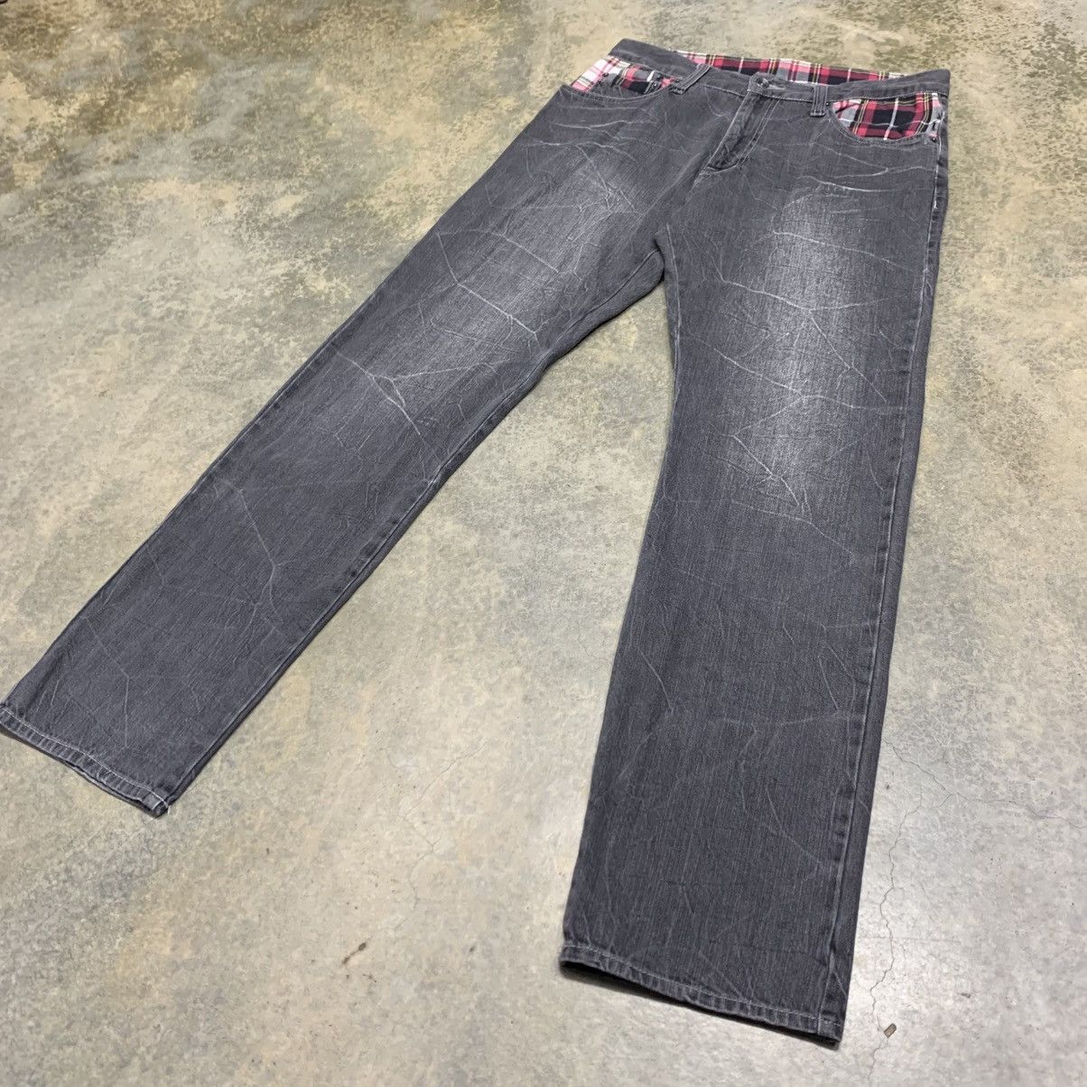 Japanese Brand 🖤 STIMULATOR Distressed Black Washed Jeans Size US 32 / EU 48 - 3 Thumbnail