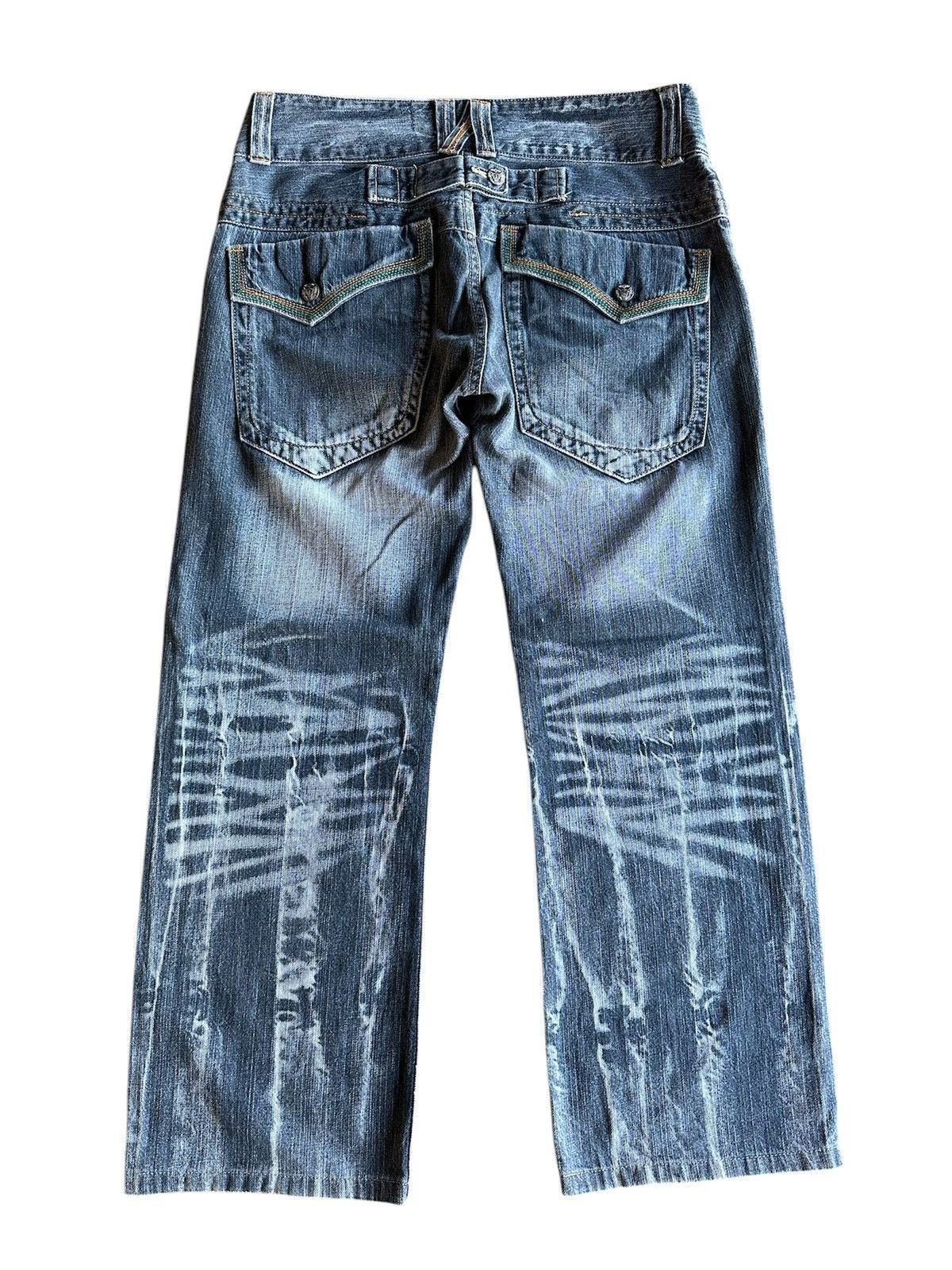 VINTAGE ROOT THREE JEANS STORM BLACK WASHED RARE DENIM PANTS