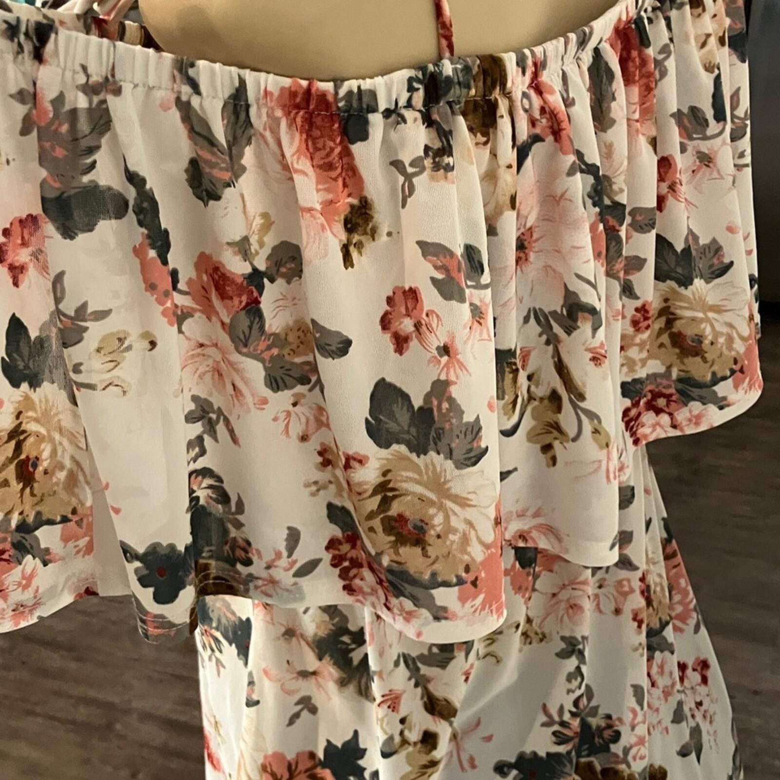 Other PRE LOVE Siren Lily Floral Off-Shoulder Blouse Size L / US 10 / IT 46 - 7 Thumbnail