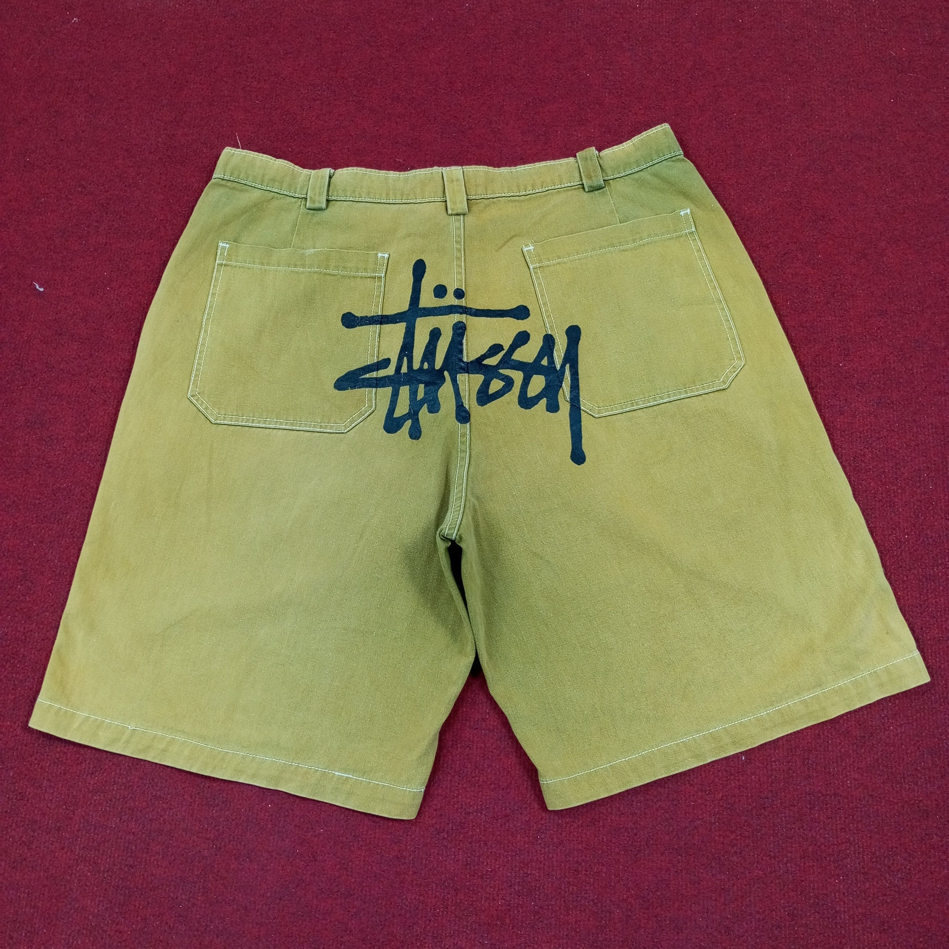 Stussy × Vintage Stussy Streetwear Skateboard Custom Art Style Short Pants Size US 37 - 1 Thumbnail