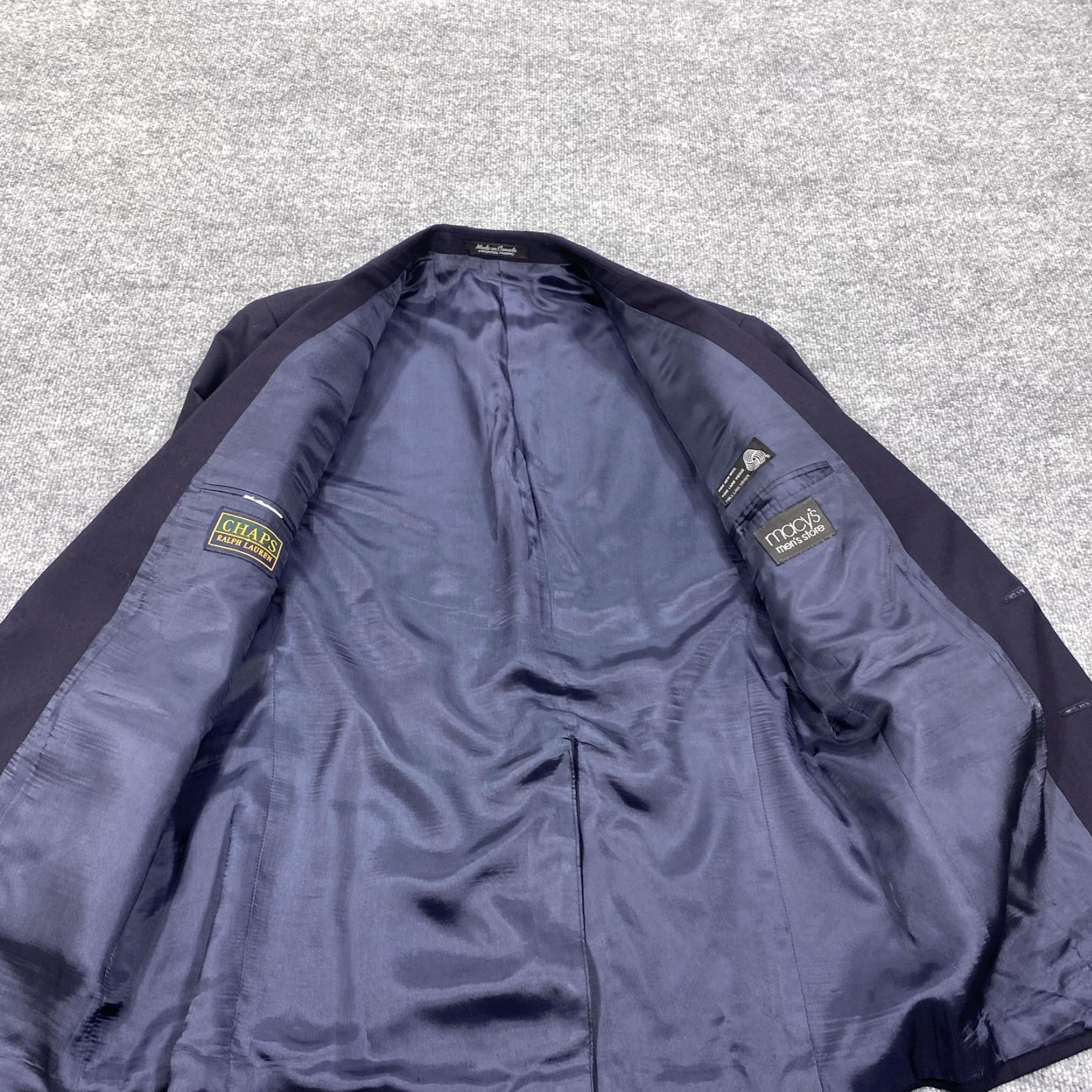Ralph Lauren Chaps Ralph Lauren Blazer Mens 44R Navy Blue Pure New Wool Sport Coat Gold Size 44R - 4 Thumbnail