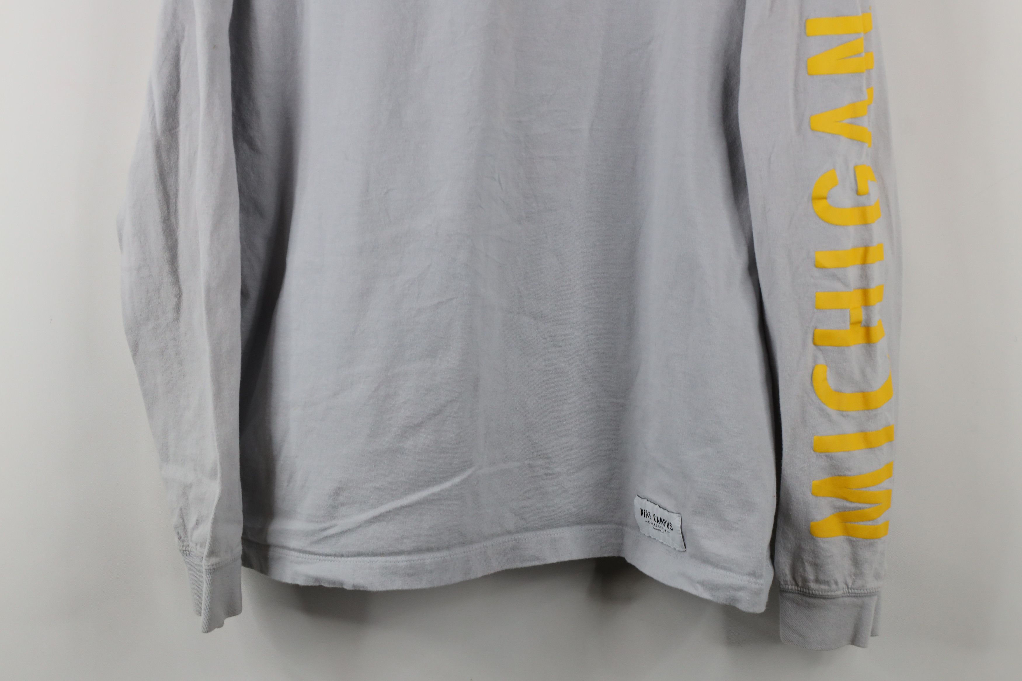 Nike × Vintage Nike Campus University of Michigan Long Sleeve T-Shirt Gray Size US XL / EU 56 / 4 - 3 Thumbnail