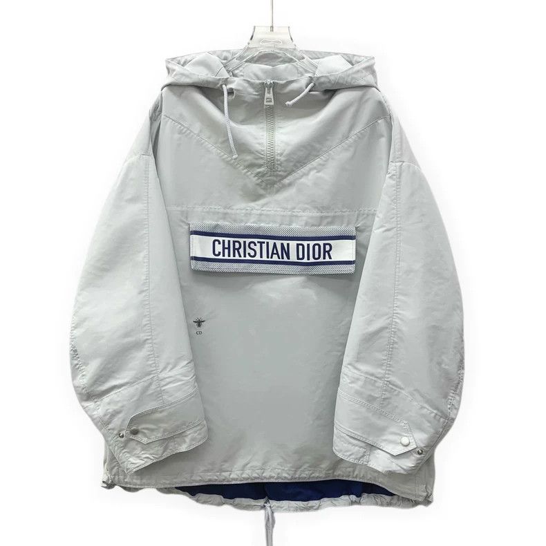 Dior Dior Gray-white floral printed hooded drawstring half-zip Size US S / EU 44-46 / 1 - 1 Thumbnail