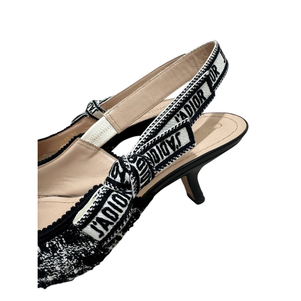 Dior Dior J’Adior Houndstooth Slingback Pumps EU 39.5 Size US 8.5 / IT 38.5 - 6 Thumbnail