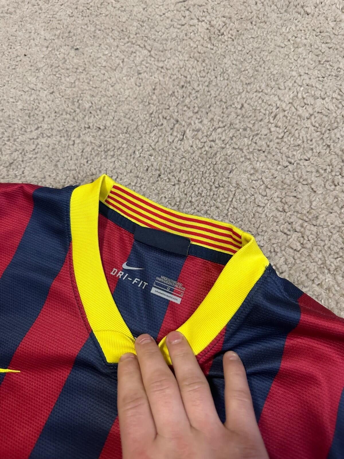 Nike BARCELONA 2013 2014 HOME FOOTBALL SHIRT SOCCER JERSEY NIKE Size US L / EU 52-54 / 3 - 4 Thumbnail