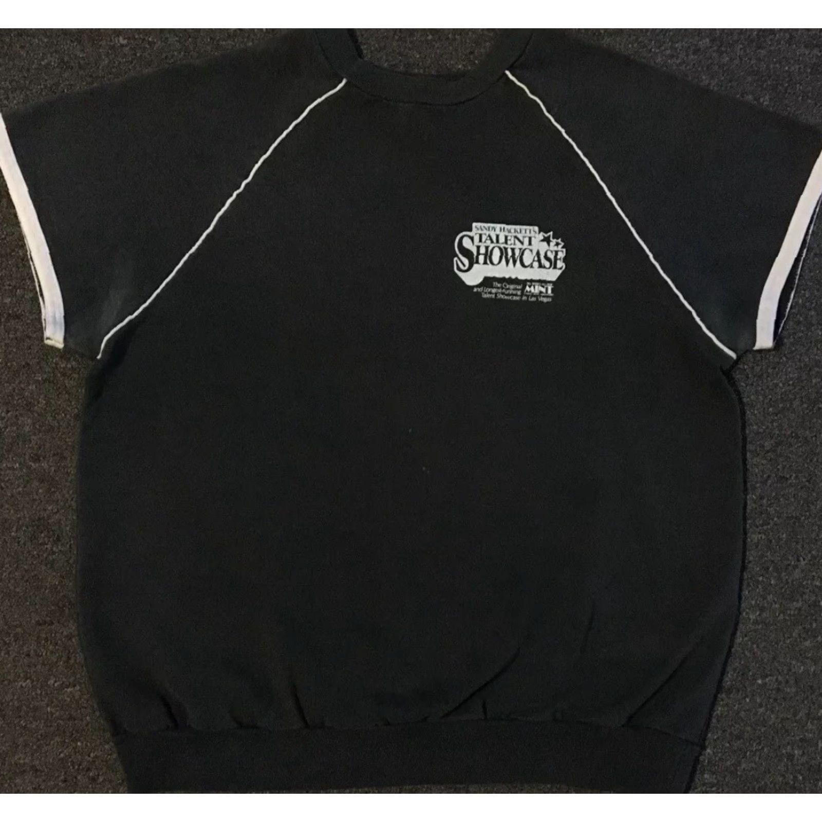 Hackett VINTAGE 80s Sandy Hackett Talent Show Faded Short Sleeve Hoodie Mens Black S Surf Skate Grunge 90s Size US S / EU 44-46 / 1 - 2 Thumbnail