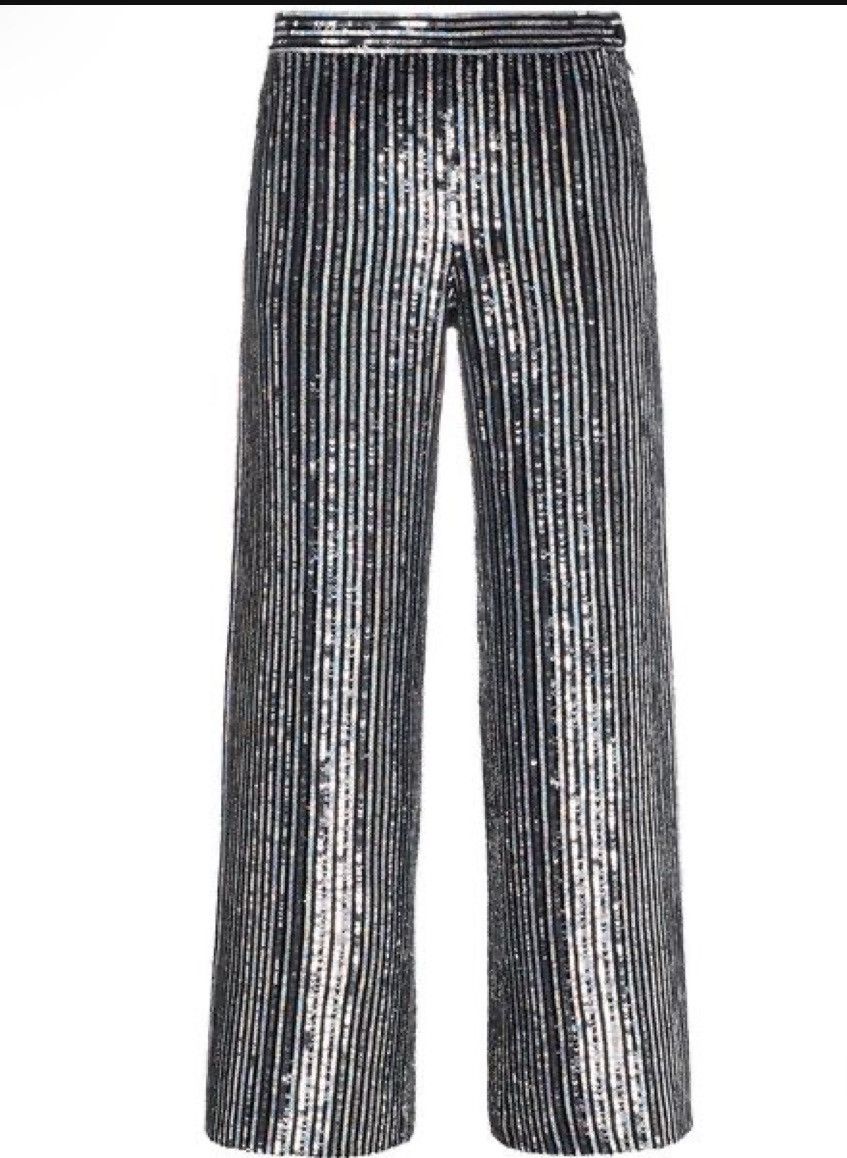 ASHISH Ashish Black Strips pleated Sequins Pants Unisex size M Size 32" / US 10 / IT 46 - 8 Thumbnail