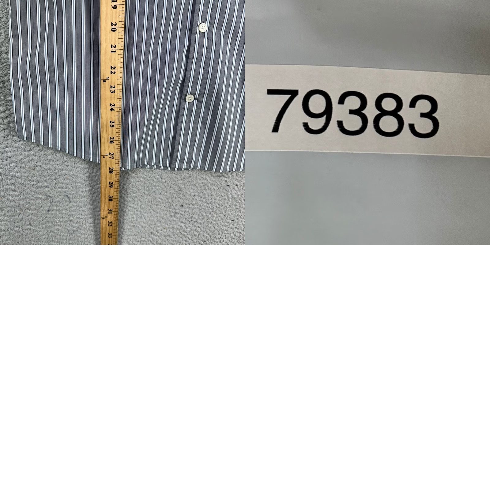 Express Express Shirt Button Down Men Medium Gray Blue Stripe Long Sleeve Stretch Casual Size US M / EU 48-50 / 2 - 8 Thumbnail