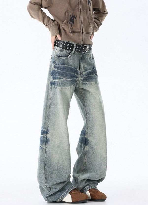 Vintage Men's high street distressed loose flared jeans Size US 32 / EU 48 - 2 Thumbnail