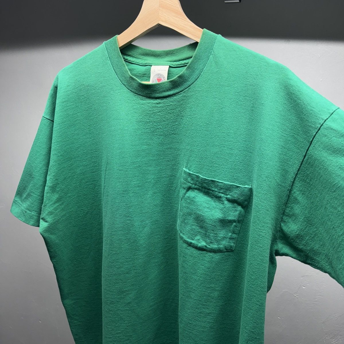 Vintage 90s Faded Green Thrashed Blank Shirt ERD Grunge Chrome Size US L / EU 52-54 / 3 - 5 Thumbnail